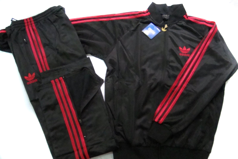 mens red and black adidas tracksuit